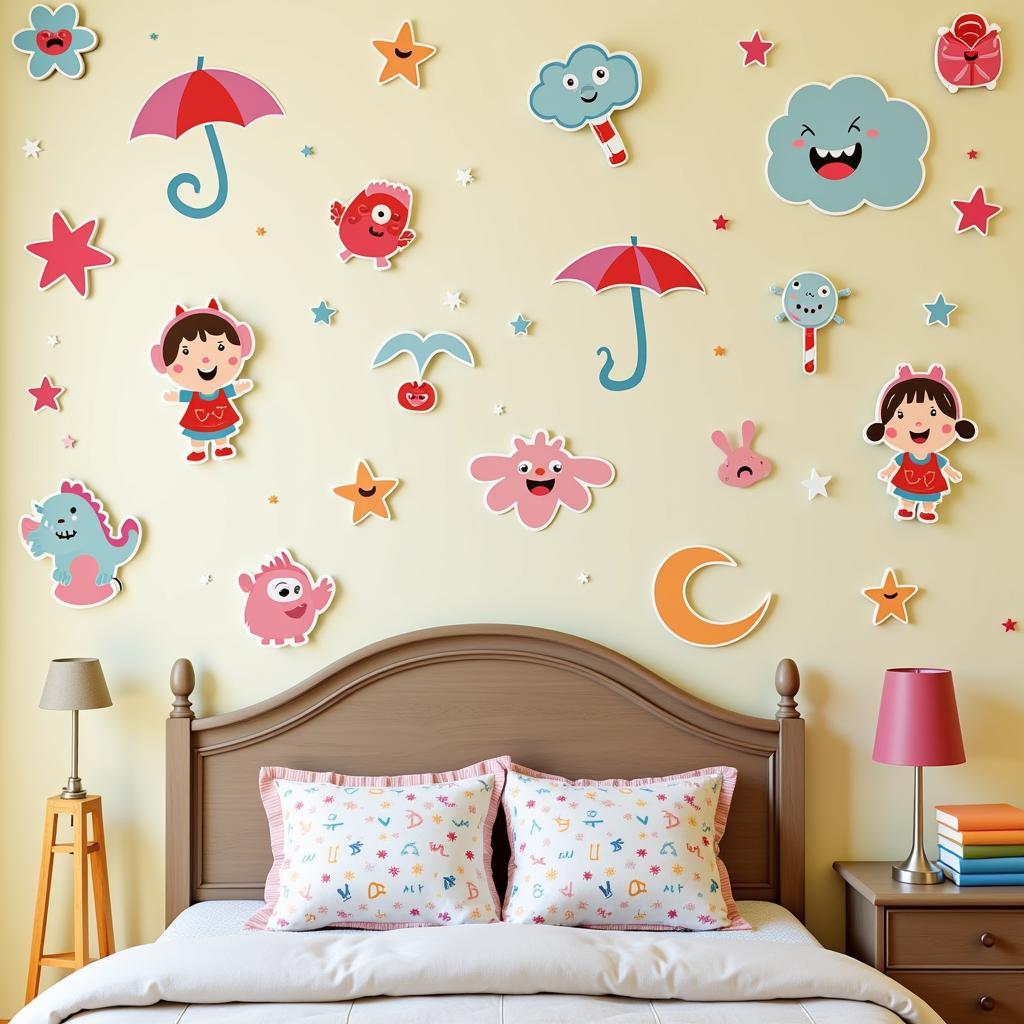 Colorful Wall Stickers in a Pakistani Child's Bedroom