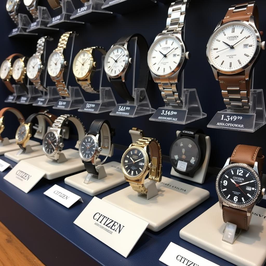 Citizen Automatic Watches on Display in a Retail Store