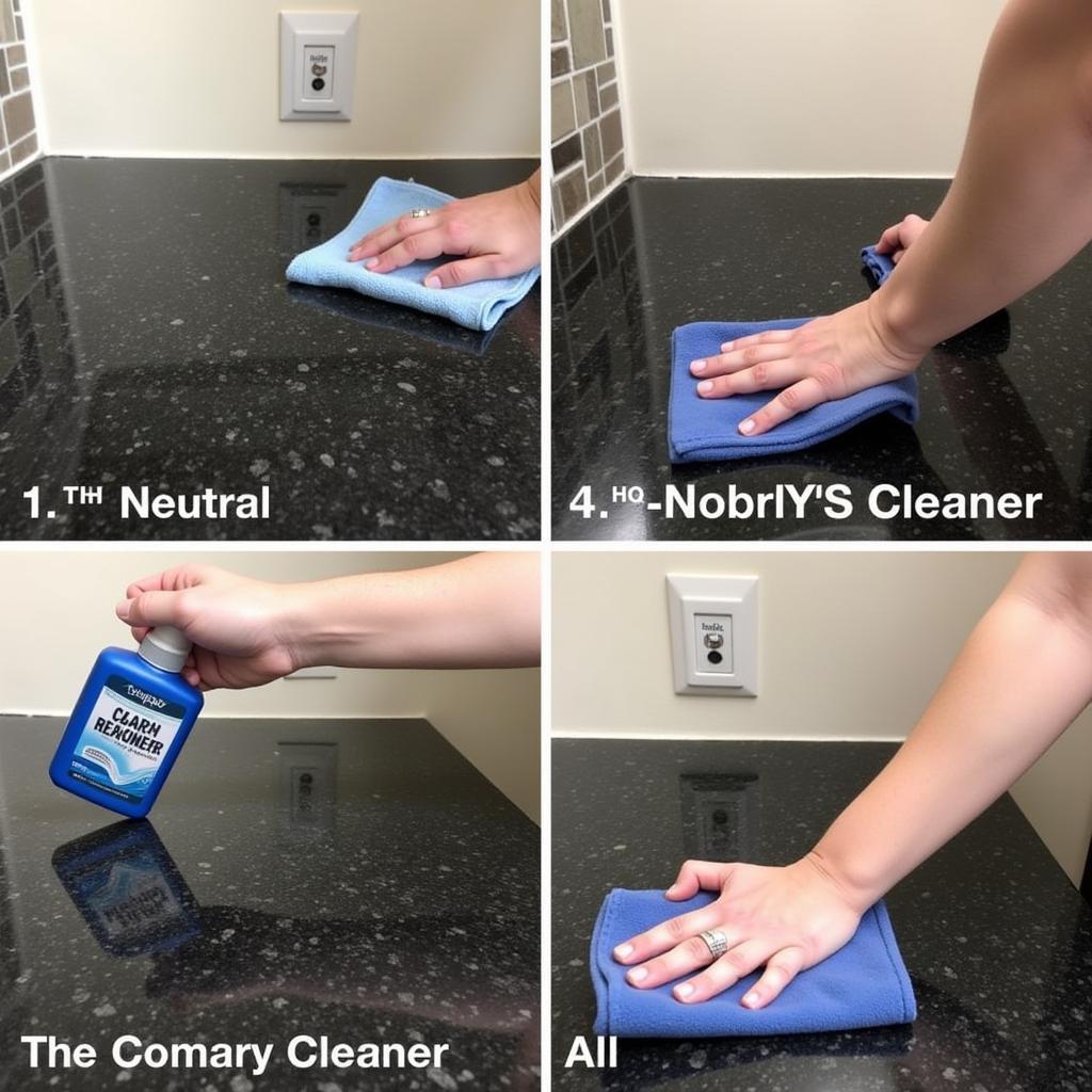 Cleaning a Black Granite Countertop with pH-Neutral Cleaner