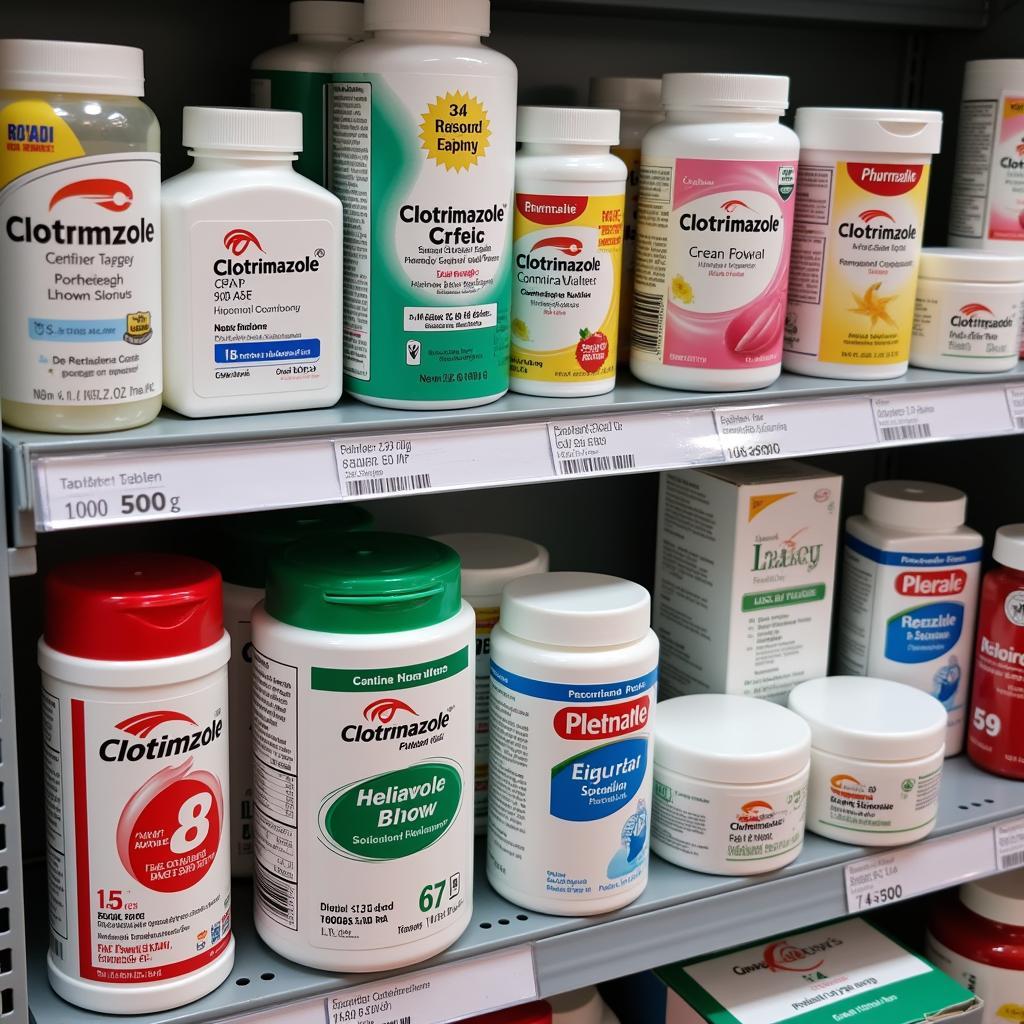 Clotrimazole Products on Pharmacy Shelf