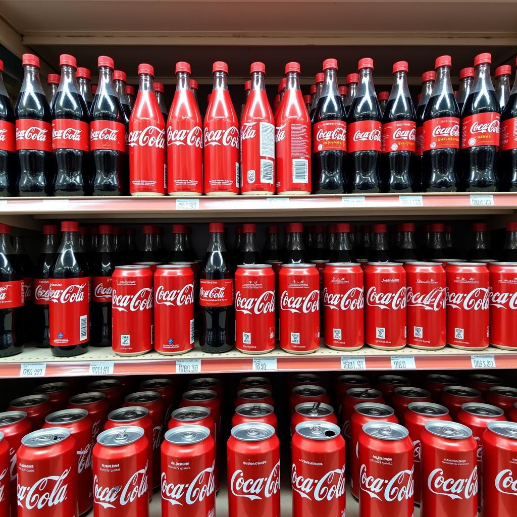 Coca-Cola Bottles Displayed in a Pakistani Supermarket