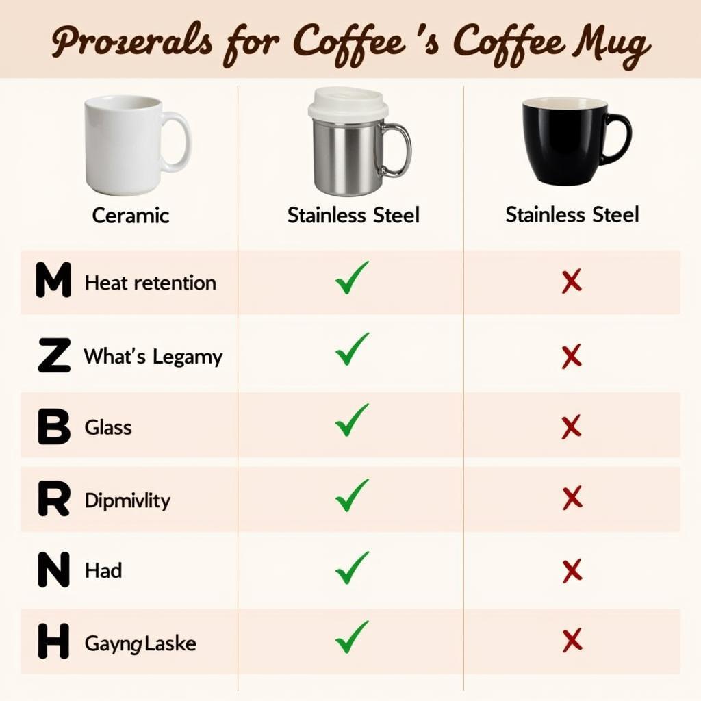 Coffee Mug Materials Comparison