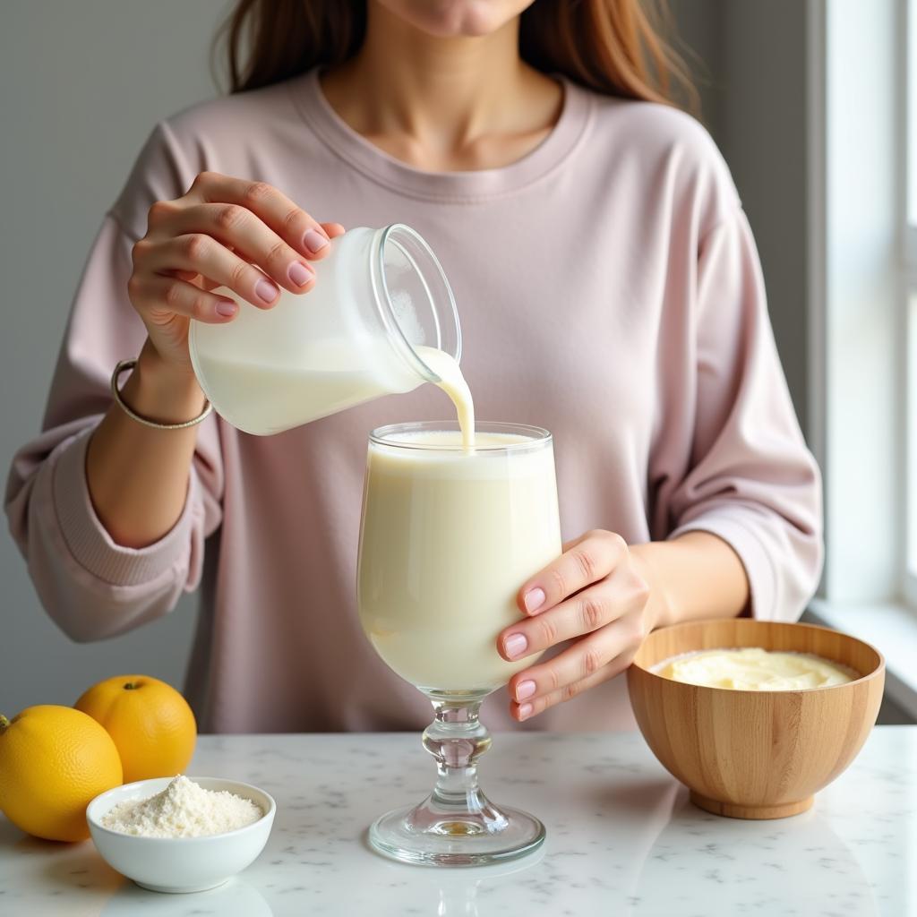 Adding Collagen Powder to a Smoothie