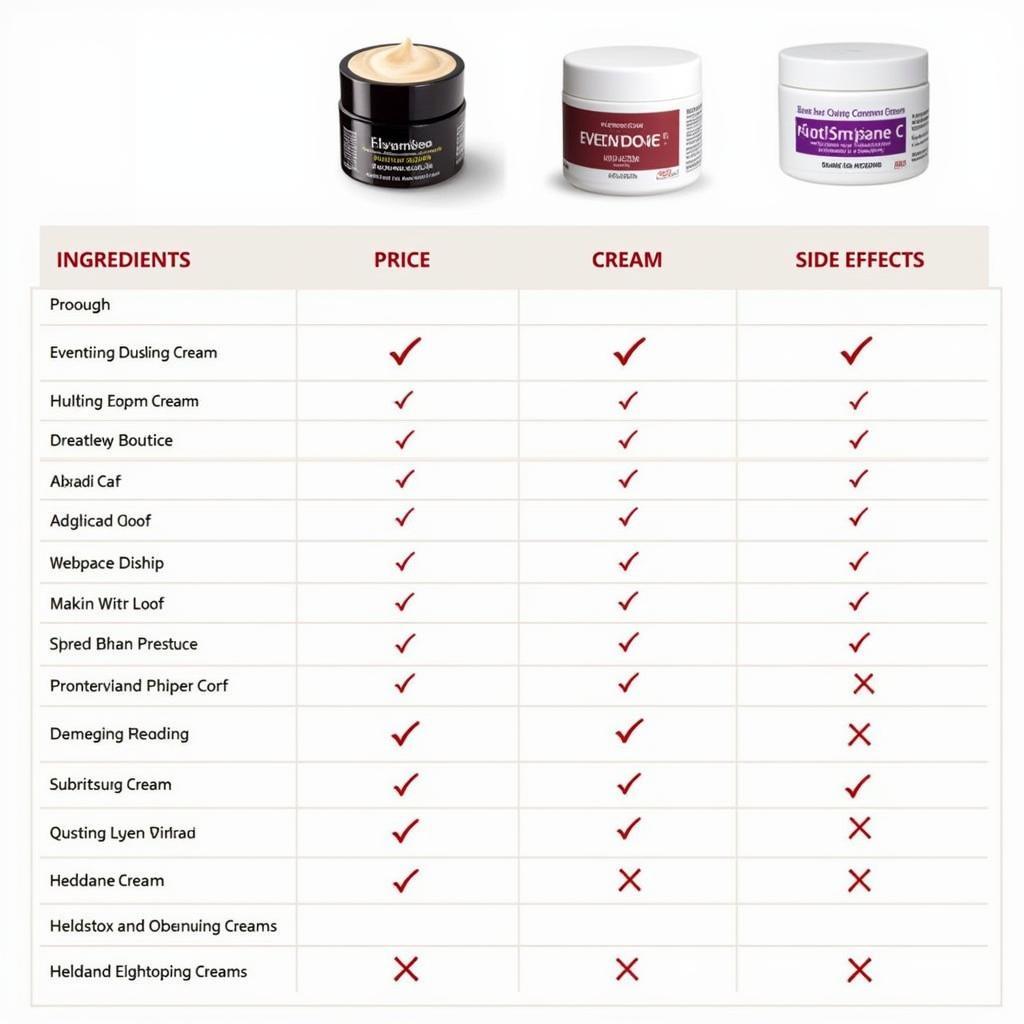 Comparing Eventone C Cream with other Skin Lightening Creams