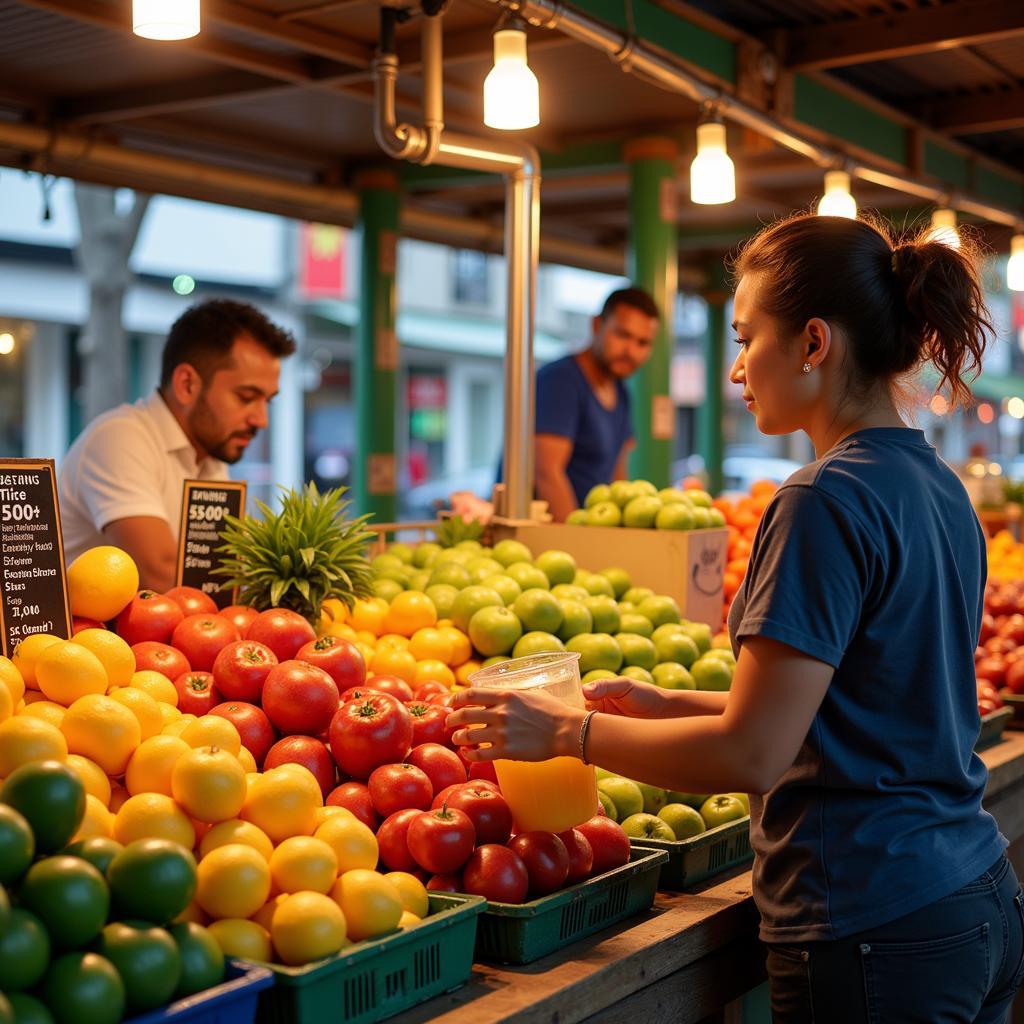 Comparing prices of fresh juice in different markets