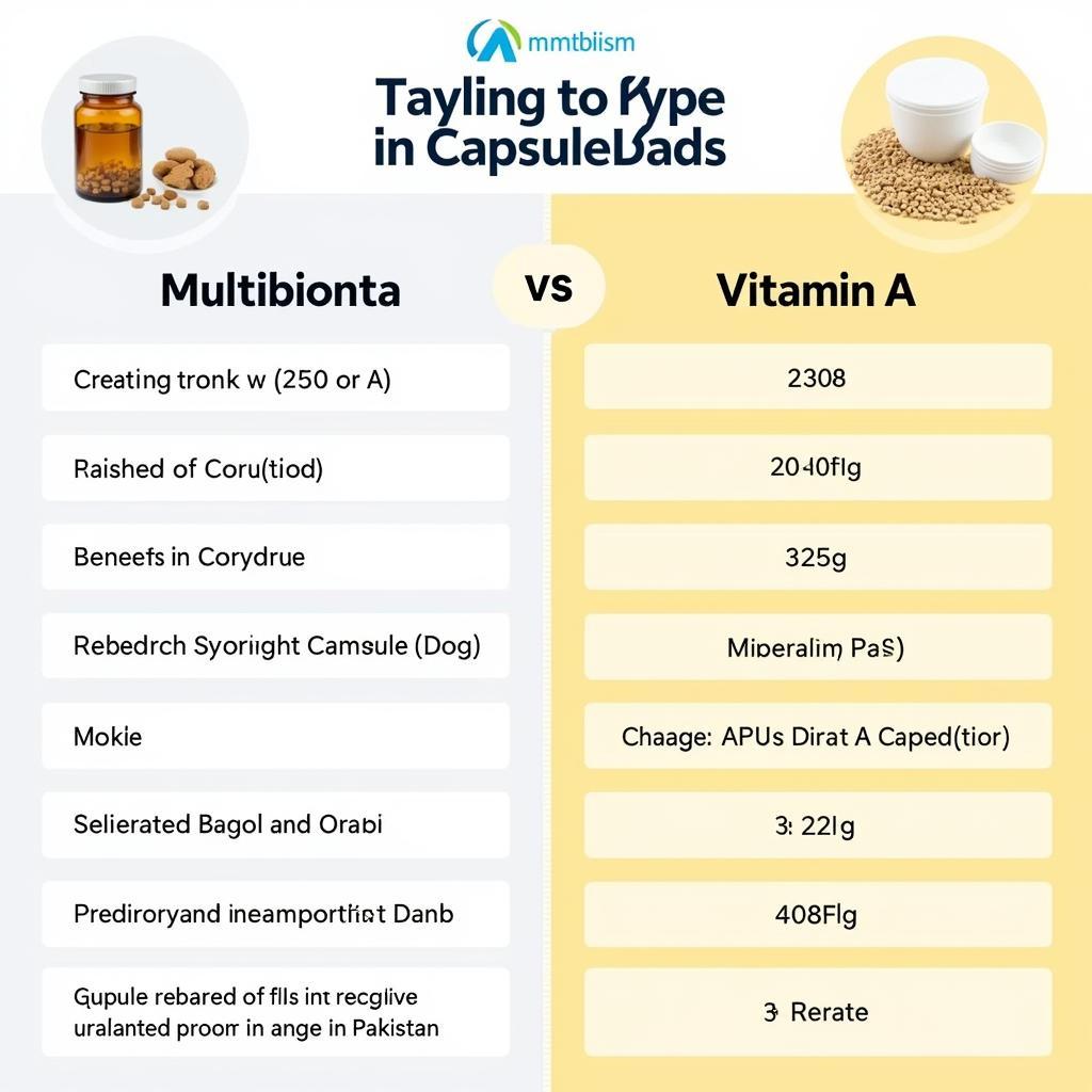 Comparing Multibionta and Vitamin A capsules