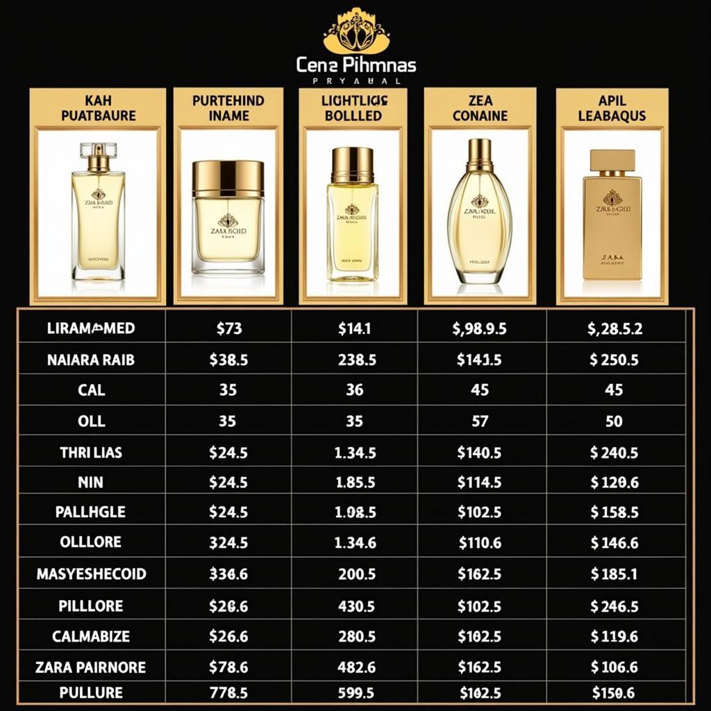 Comparing Zara Gold Perfume Prices