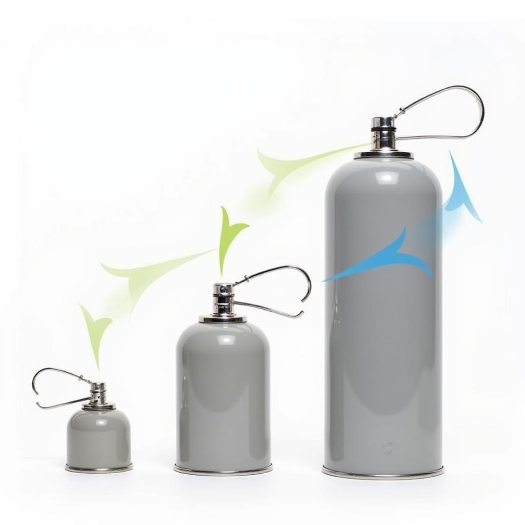 Different sizes of compressed air cans