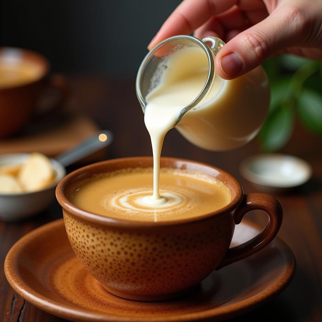 Adding Condensed Milk to Tea in Pakistan