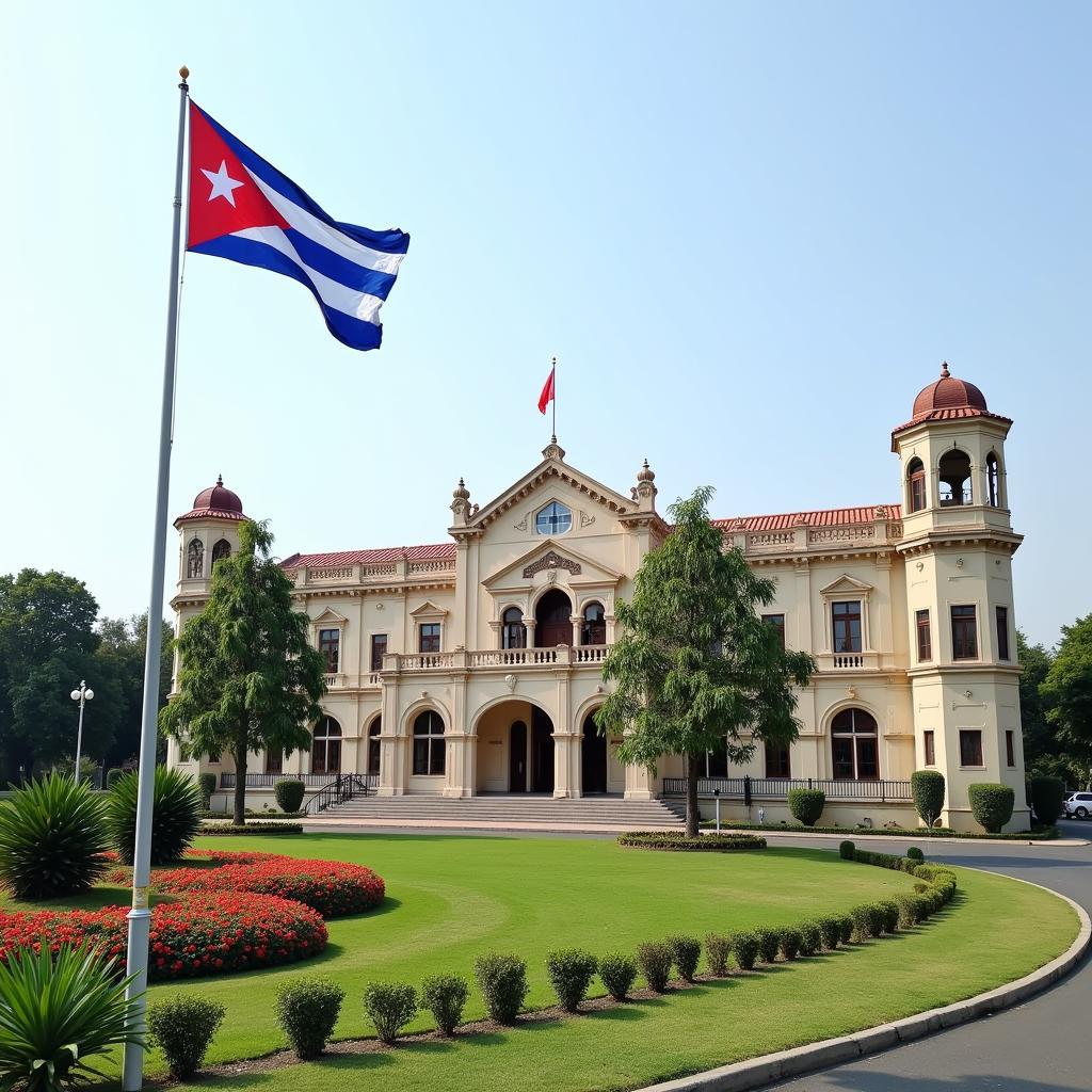 Exterior view of the Cuban Embassy in Islamabad