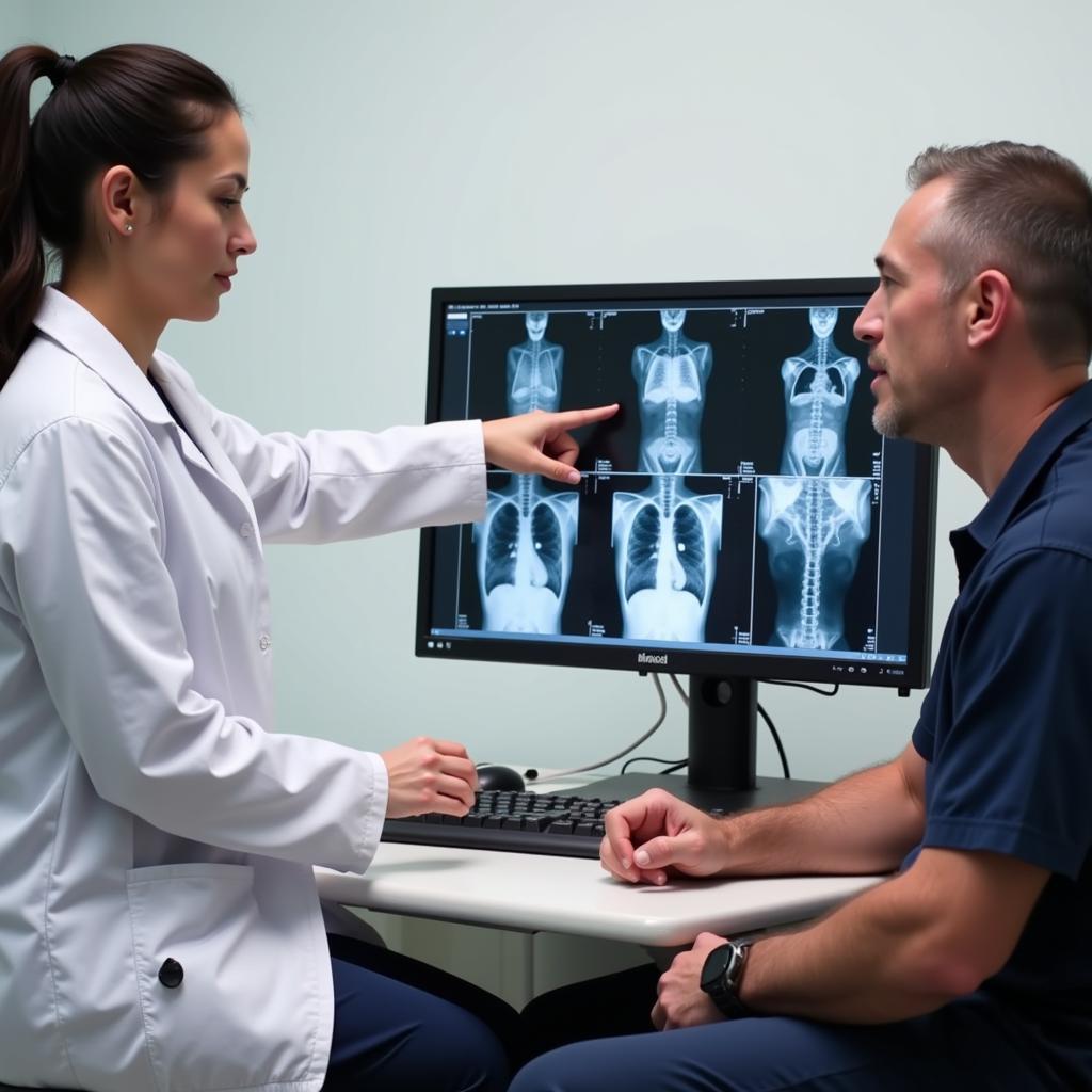 Patient Consulting with Doctor About Cyberknife Treatment