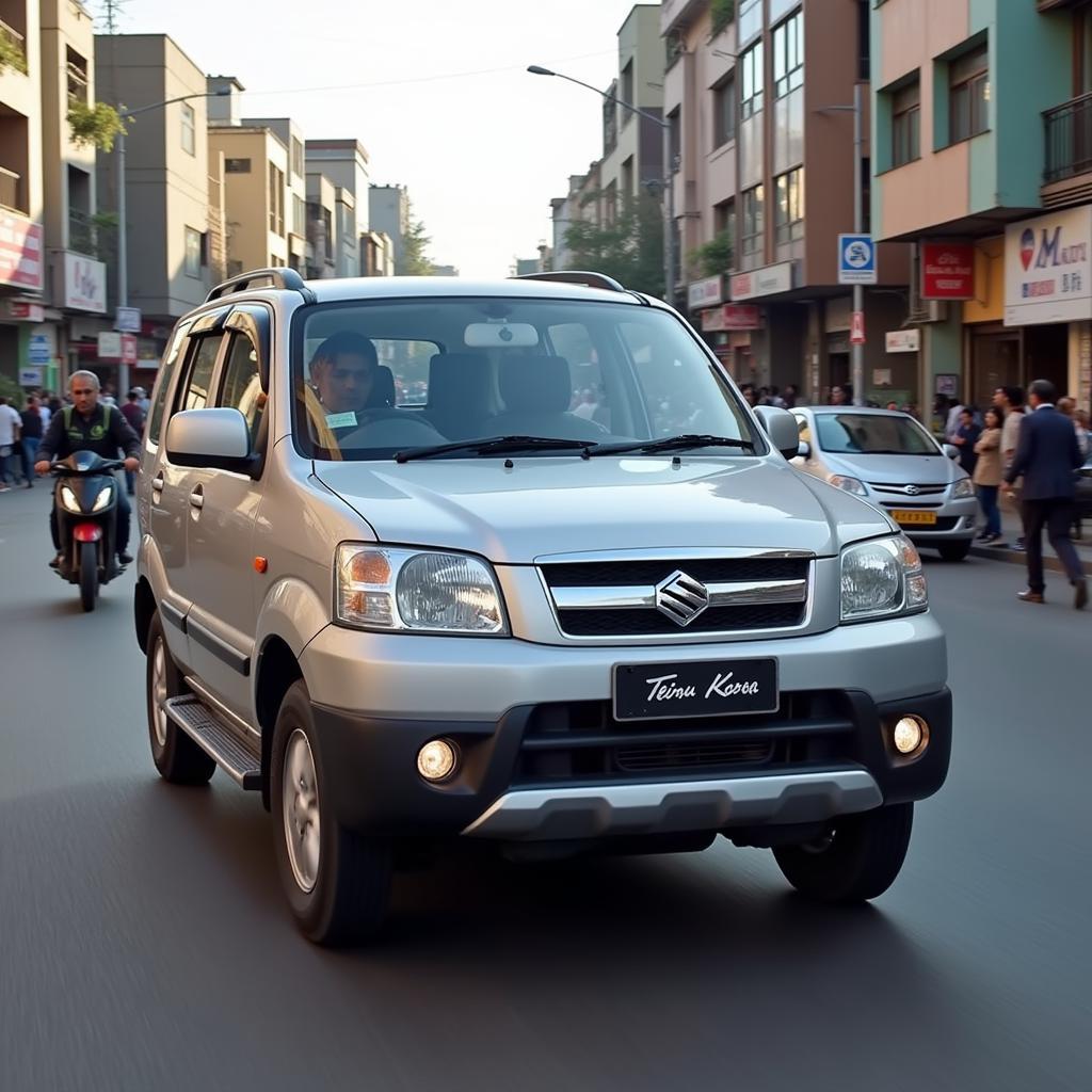 Daihatsu Terios navigating city streets in Pakistan