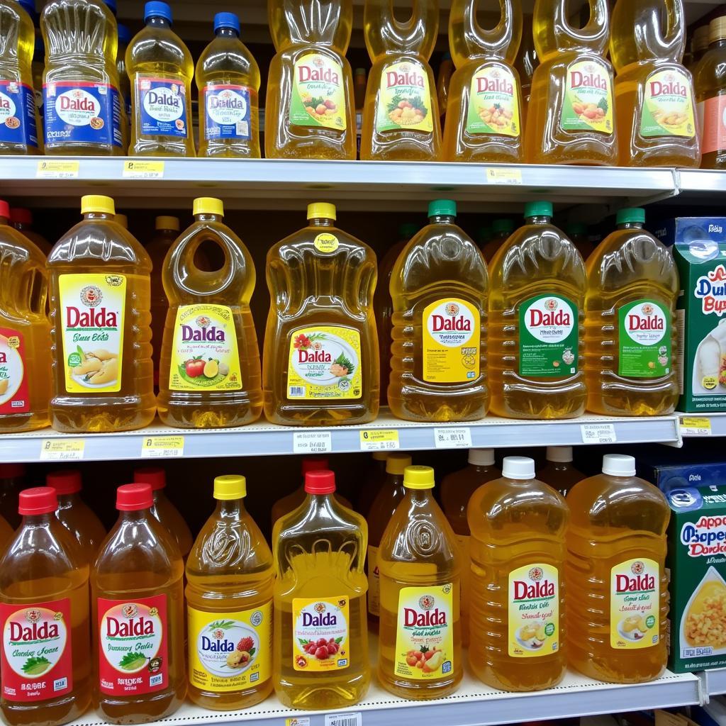 Dalda Cooking Oil on a Supermarket Shelf