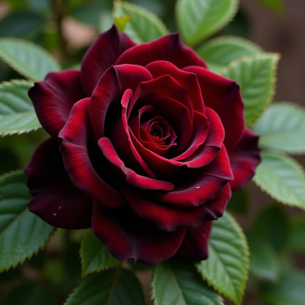 Deep red rose blooming in a Pakistani garden