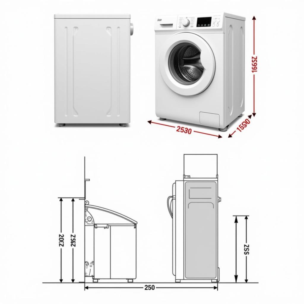 Dawlance DW 6550 W Installation and Dimensions