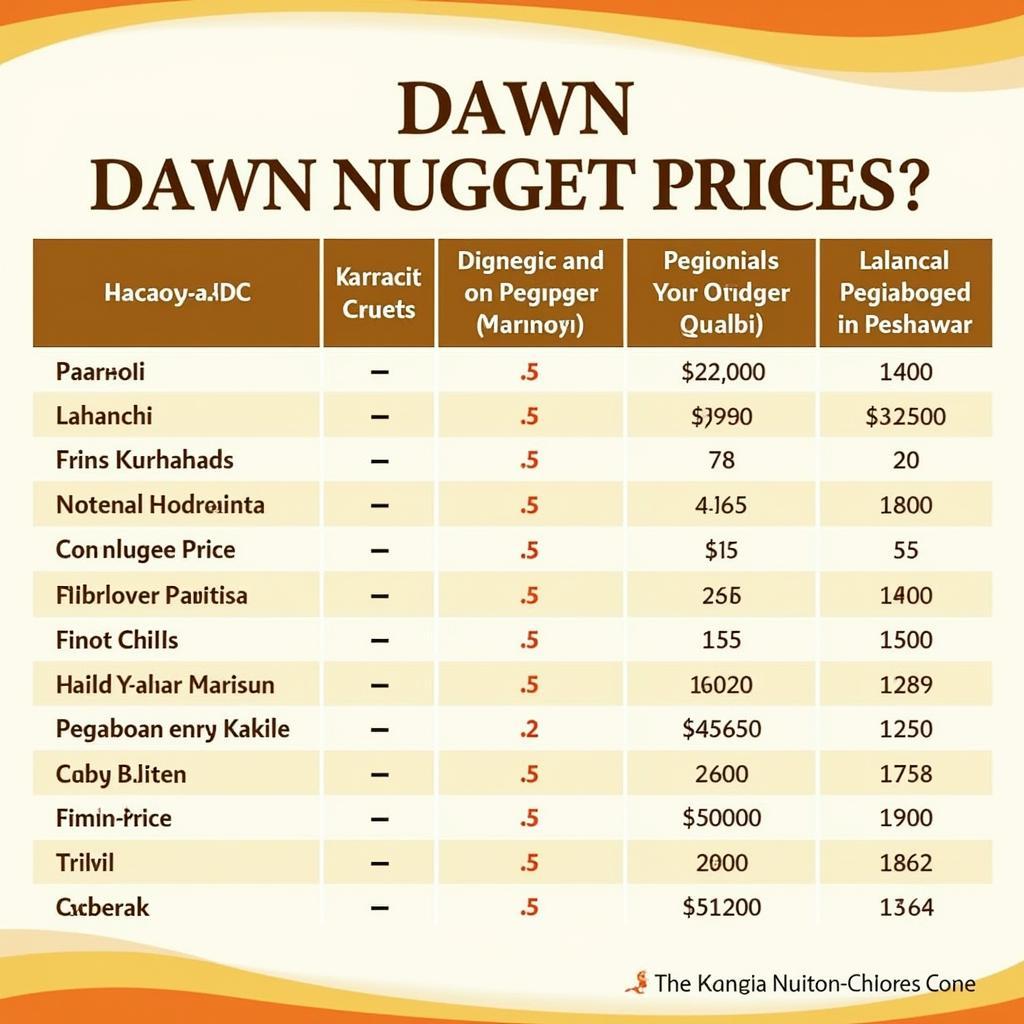 Dawn Nuggets Price Comparison in Different Pakistani Cities