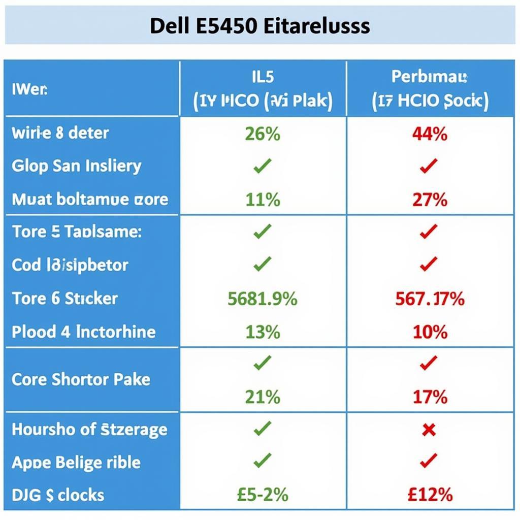 Dell E5450 Processor Comparison