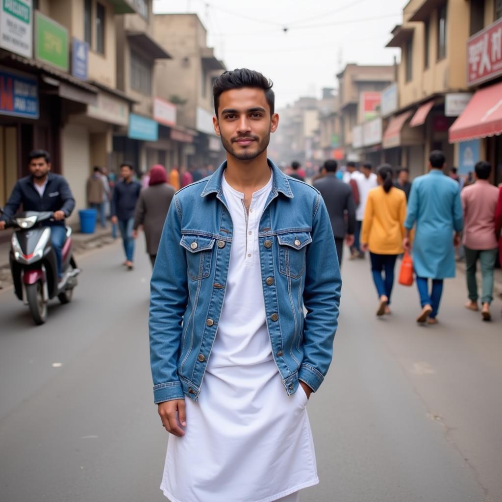 Stylish Denim Jacket Street Style in Pakistan