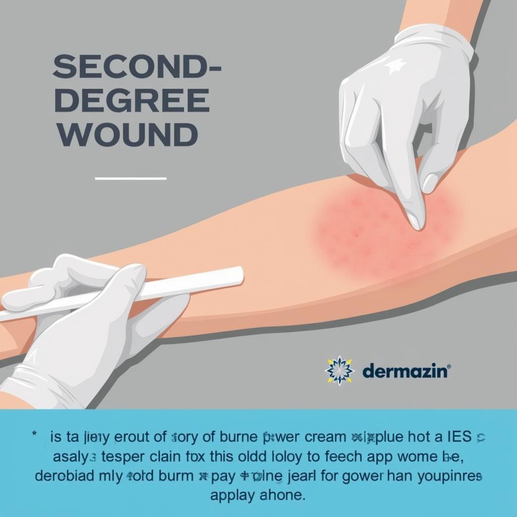 Applying Dermazin cream to a burn wound