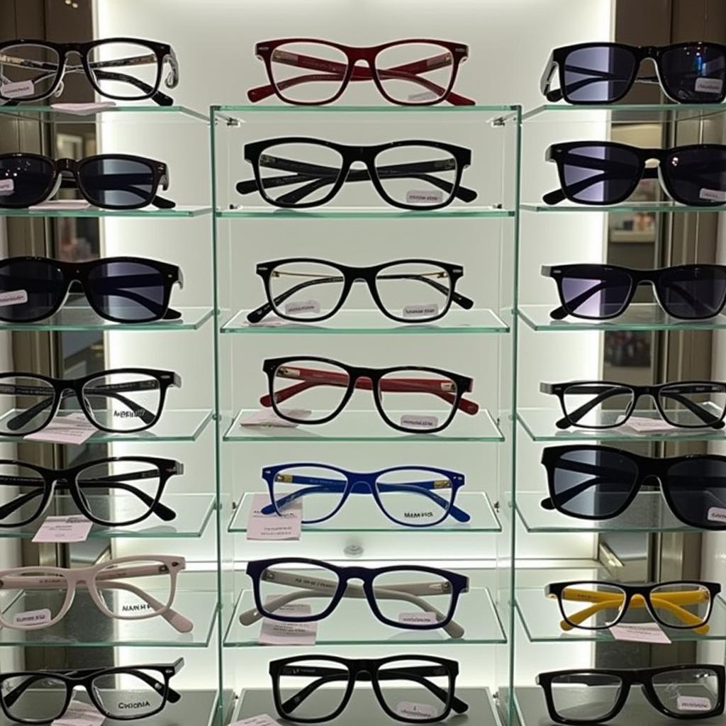 Different Glasses Frames Displayed in a Shop