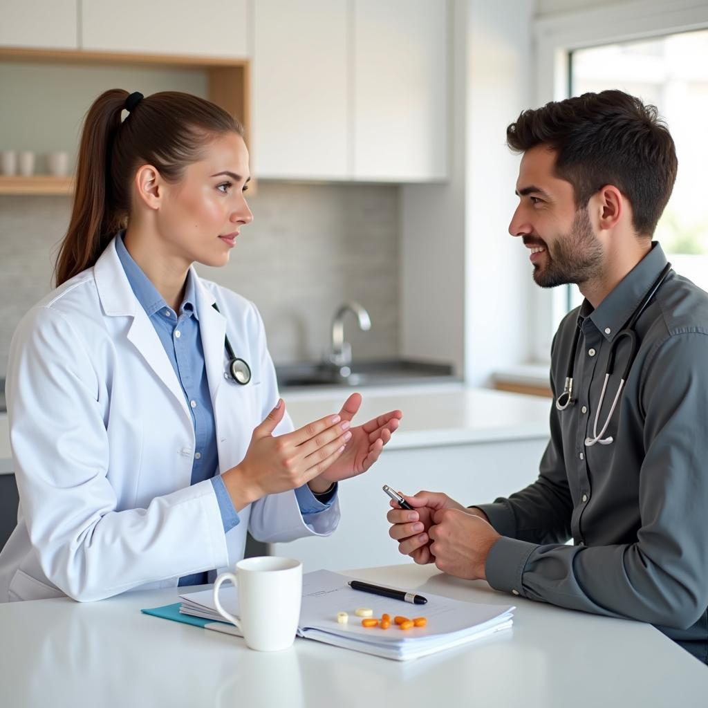 Doctor Consulting Patient about Calcium Supplements