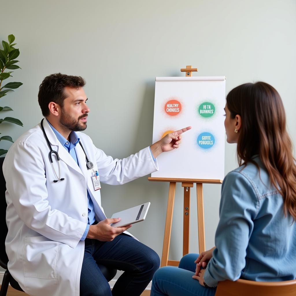 Doctor Consulting with Patient about Fat Burners