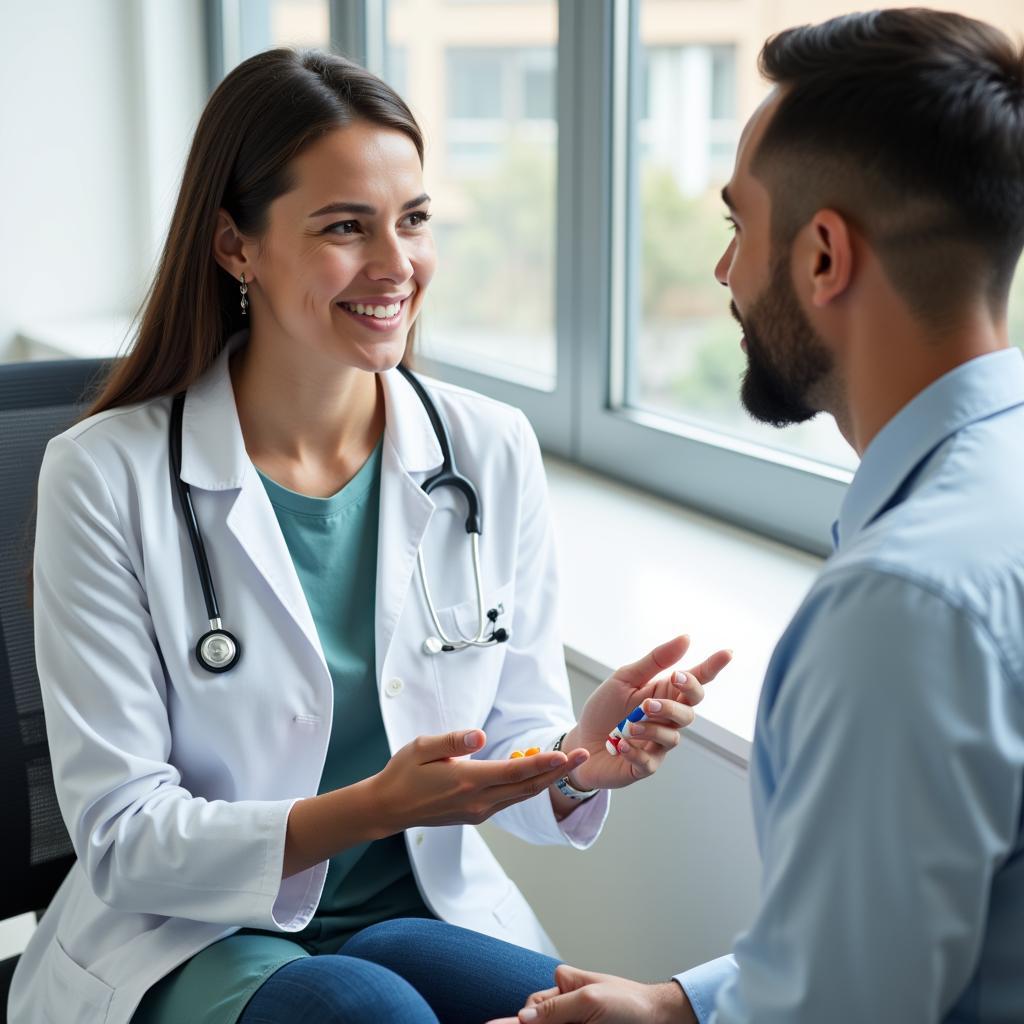 Doctor consulting a patient about medication