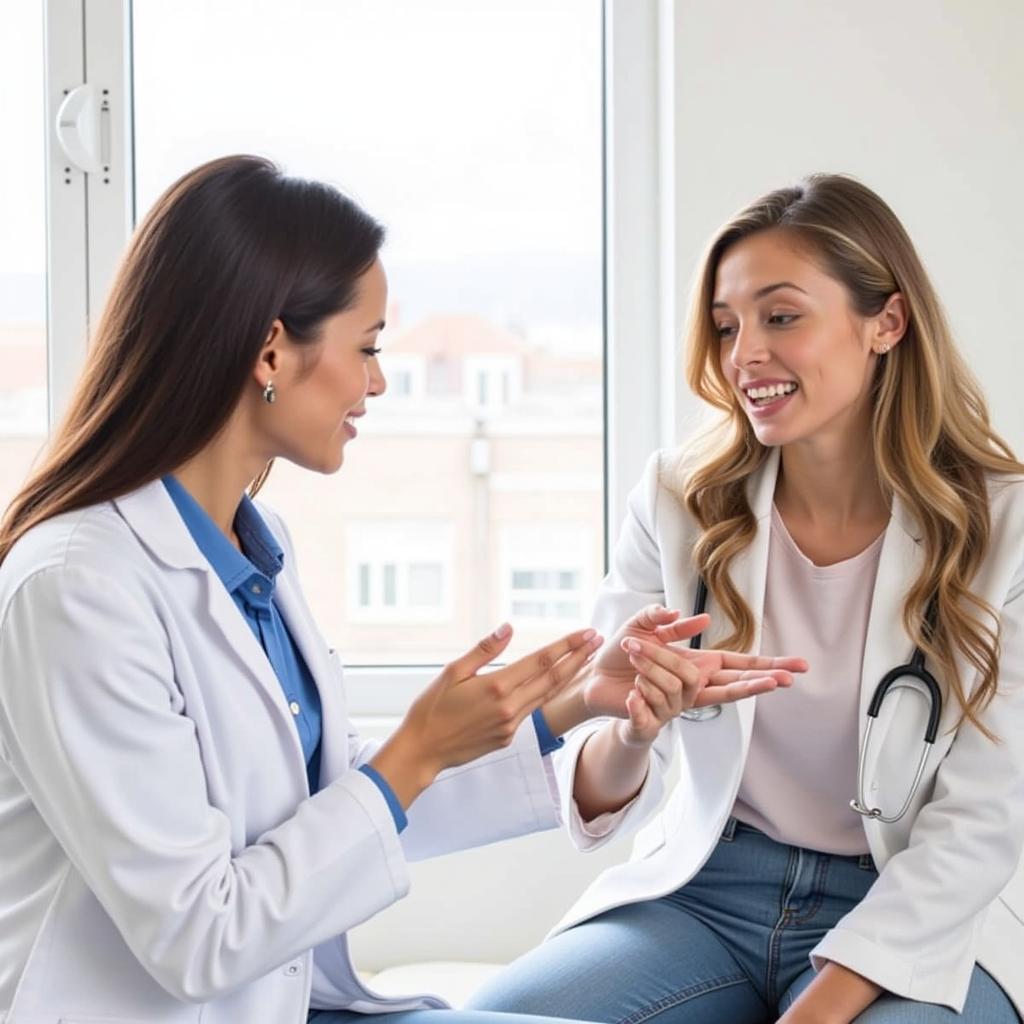 Doctor Consulting Patient about Menstrual Pain