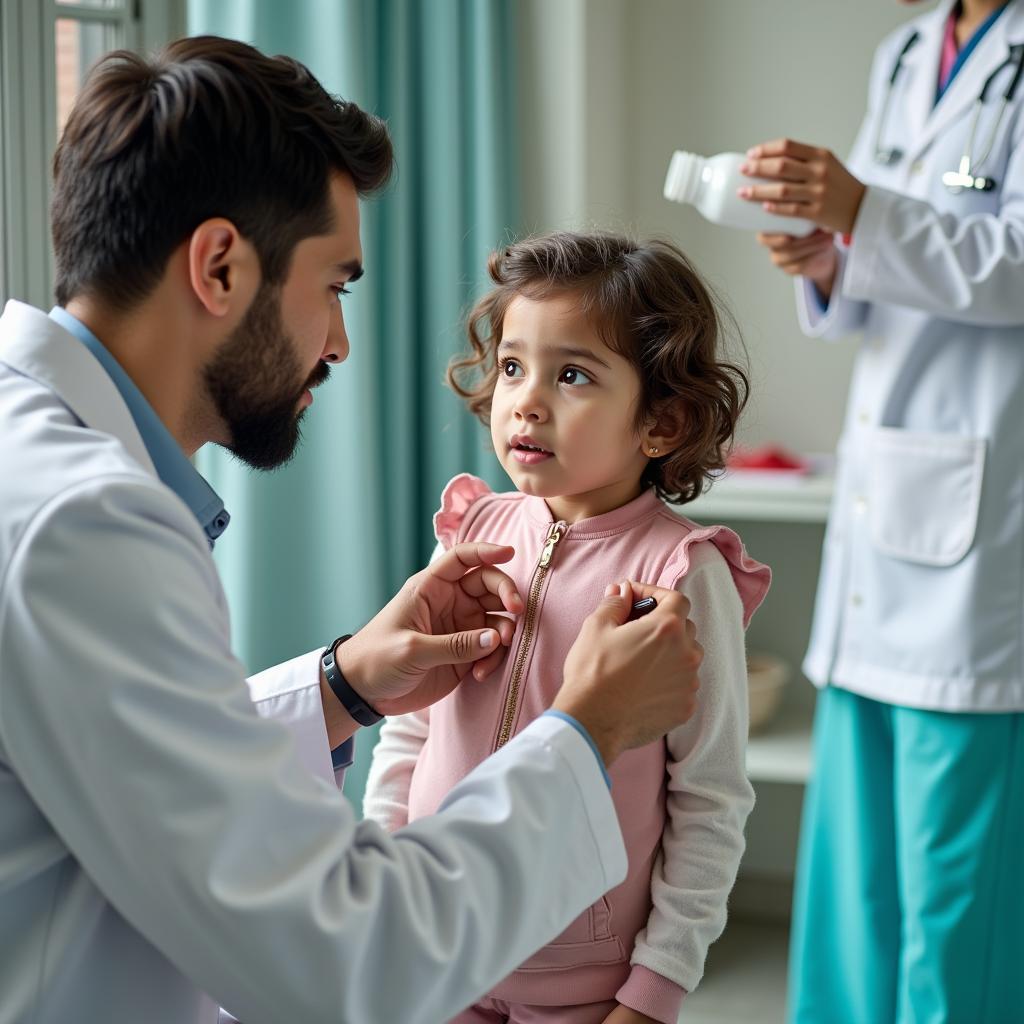 Doctor Examining a Child in Pakistan