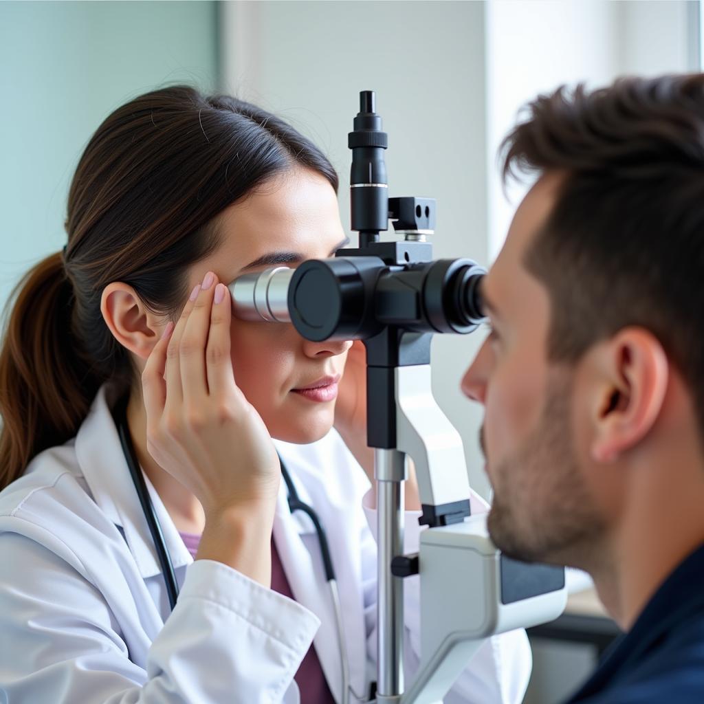 Doctor Examining Patient's Eyes