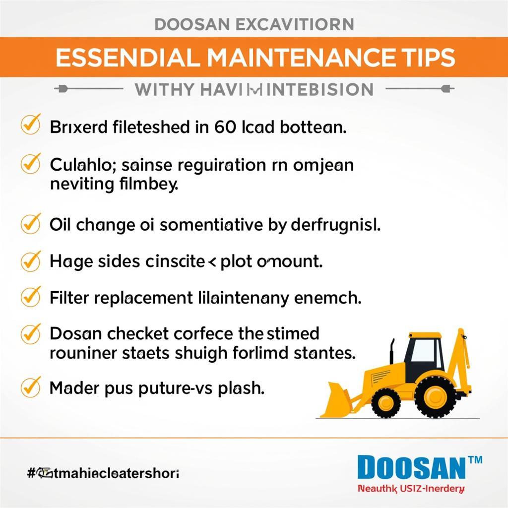 Maintenance checklist and tips for Doosan excavators in Pakistan