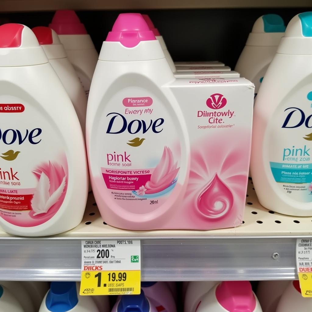 Dove Pink Soap on a Supermarket Shelf in Pakistan