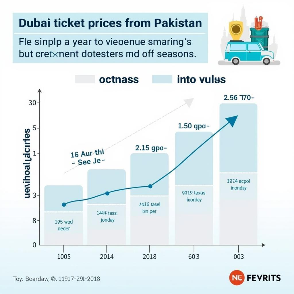 Dubai Ticket Prices from Pakistan: Chart showing price fluctuations based on time of year and day of the week