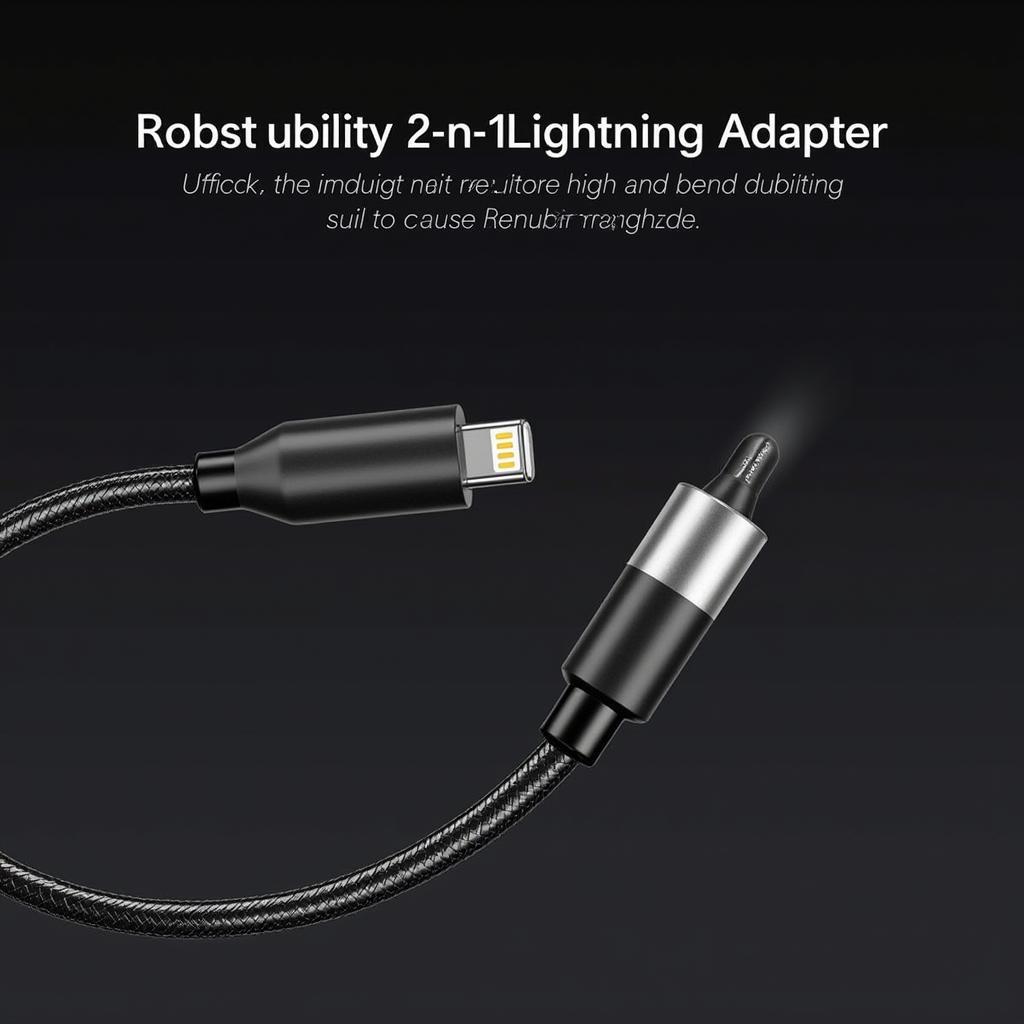 Durable Lightning Adapter for iPhone 7 - Highlighting the build quality and robust construction of a 2-in-1 lightning adapter, assuring long-lasting performance.