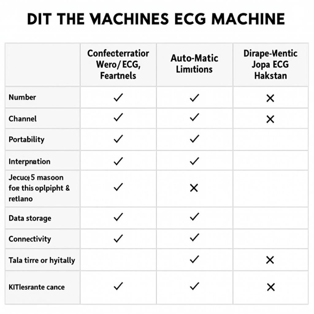 Comparison of ECG Machine Features