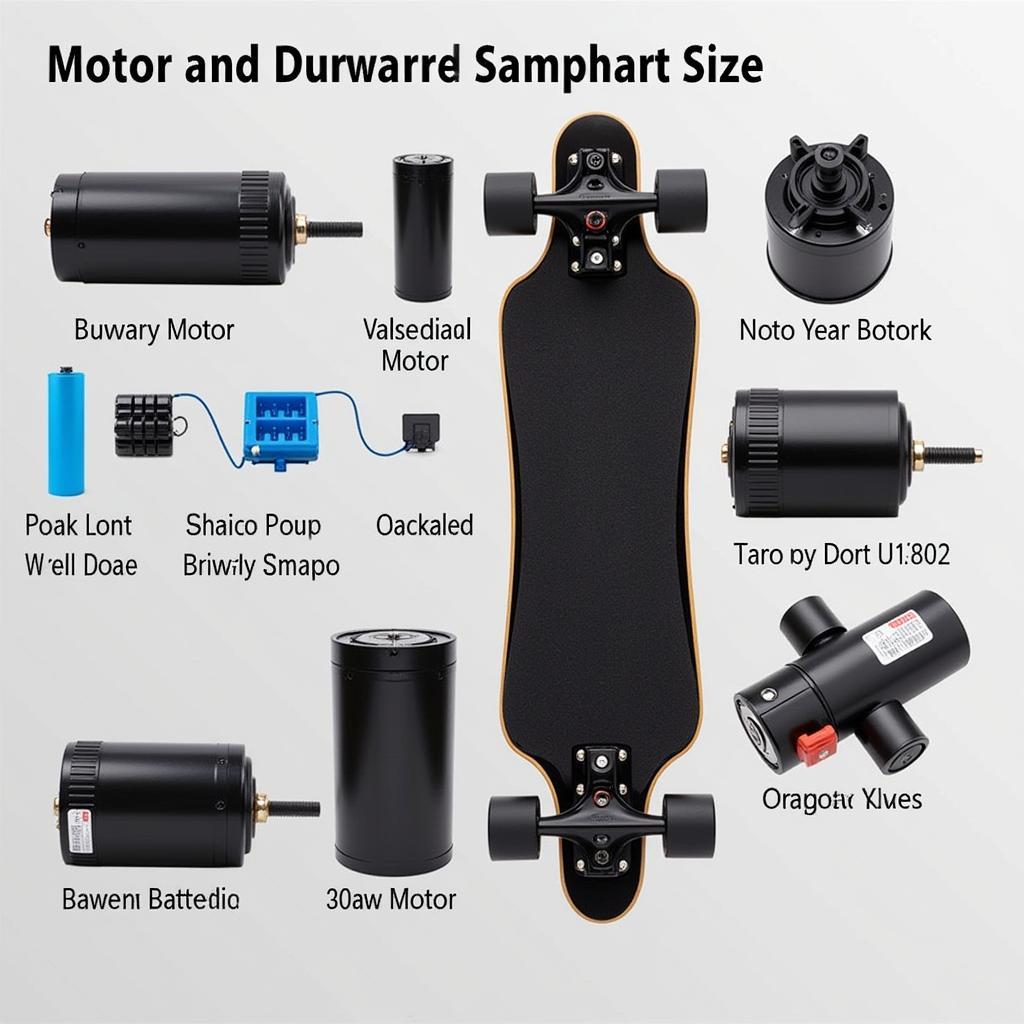 Electric Skateboard Motor and Battery