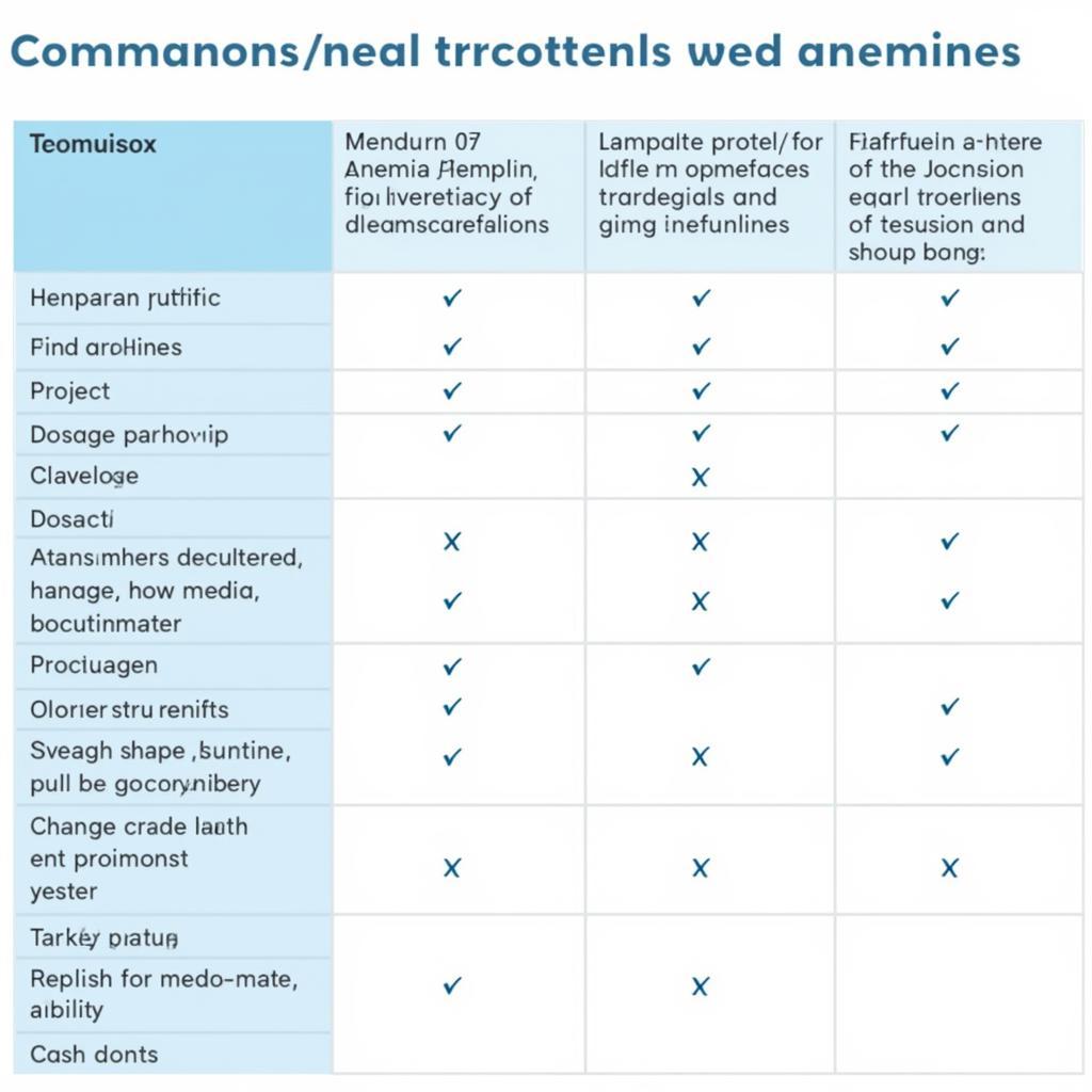 Comparison of Anemia Medications