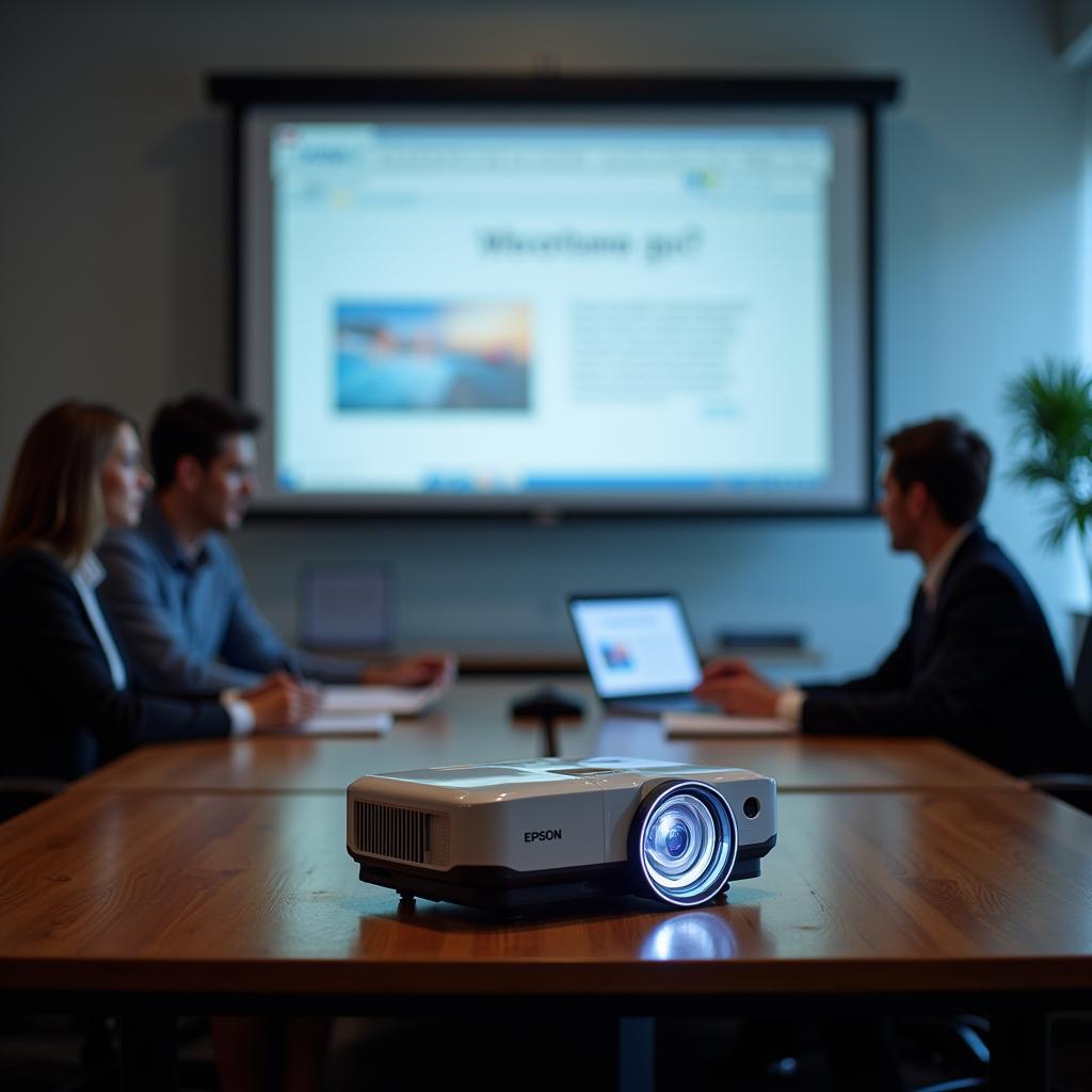 Epson Portable Projector in a Business Meeting