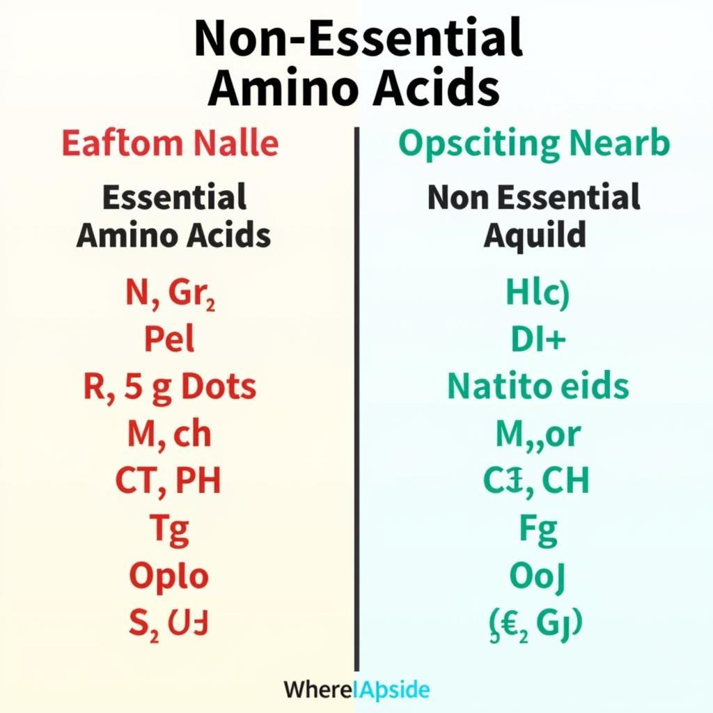 Essential vs. Non-Essential Amino Acids Chart