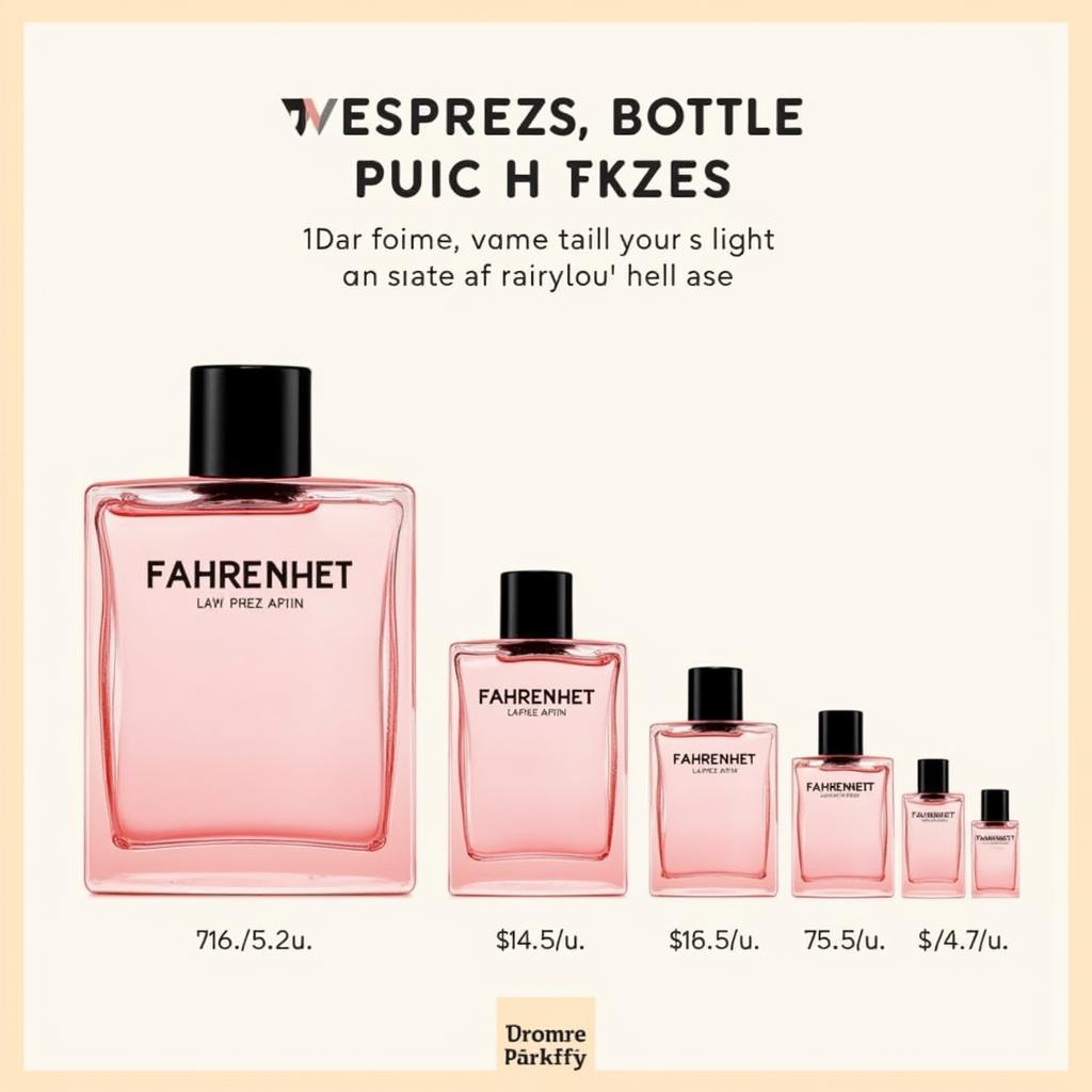 Fahrenheit Perfume Bottle Different Sizes