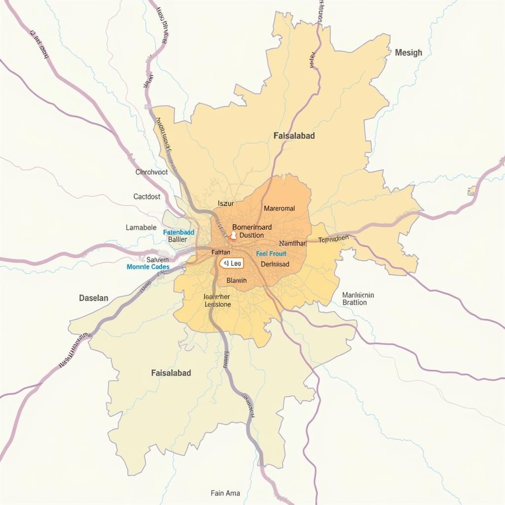 Faisalabad Zip Code Map