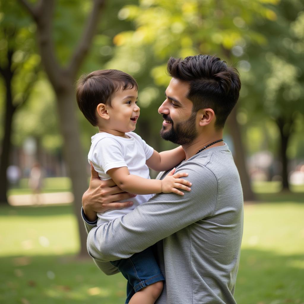 Father Spending Time with Child in Pakistan