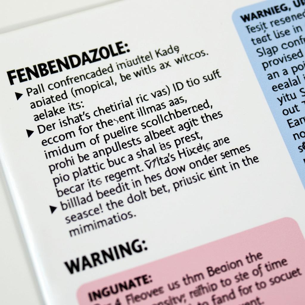 Fenbendazole Packaging and Warnings