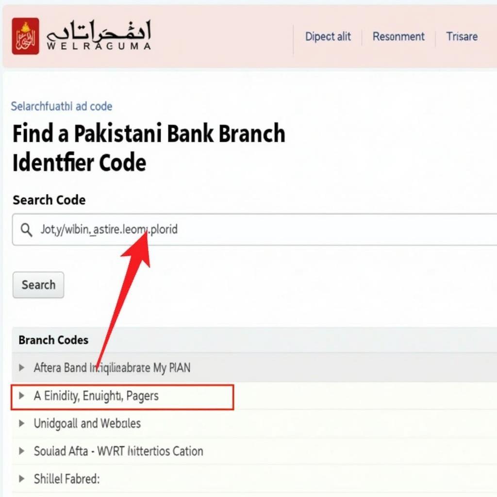 Finding Pakistan Bank Branch Identifier Online