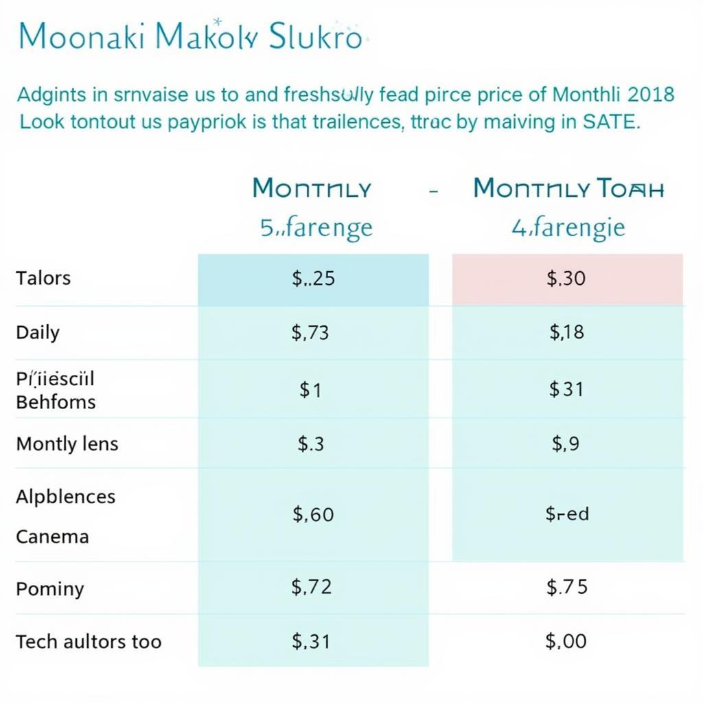 FreshLook Lenses Pricing Chart