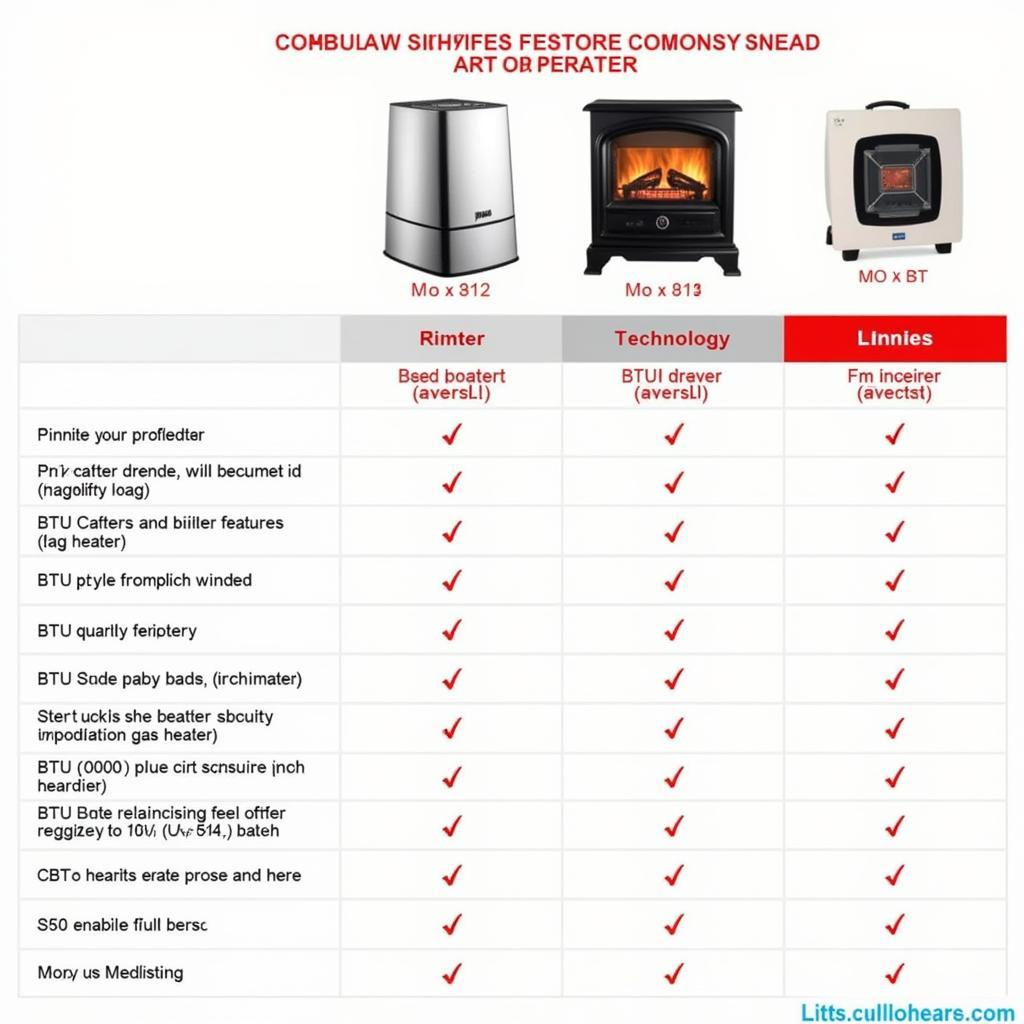 Comparison of Gas Heater Features and Prices