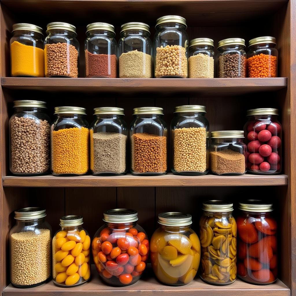 Glass Jars in a Pakistani Kitchen for Storage