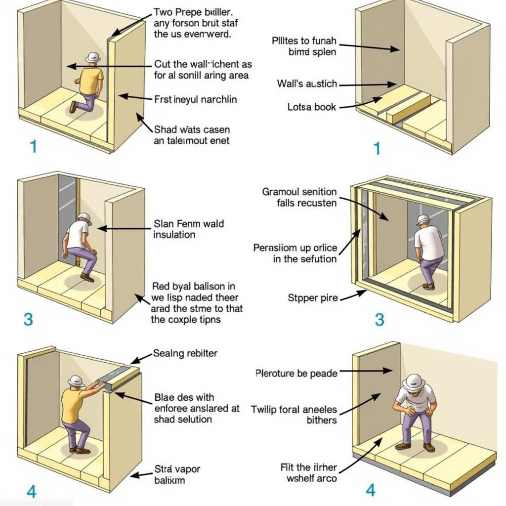 Step-by-step guide on installing glass wool insulation in a wall cavity