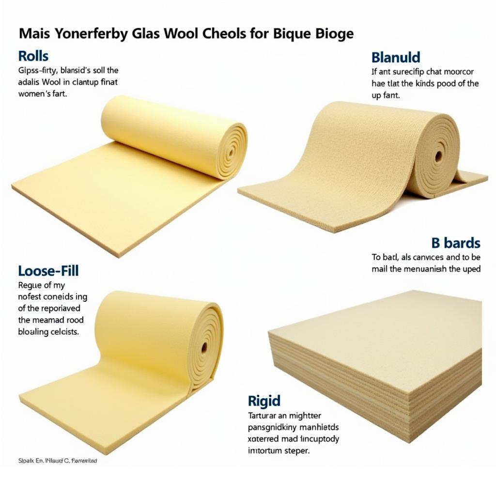 Comparing different types of glass wool insulation: rolls, batts, loose-fill, and rigid boards