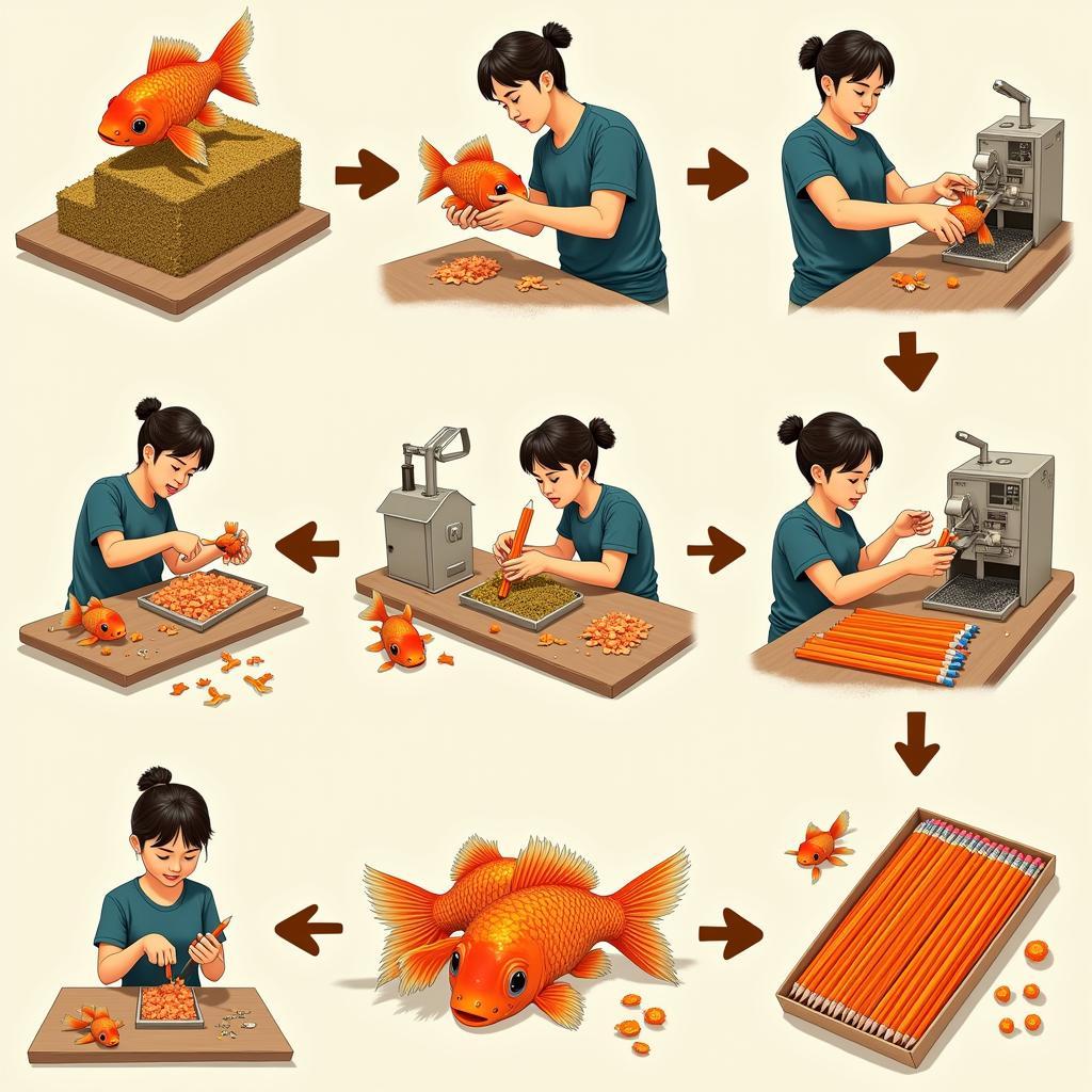 Goldfish Pencil Manufacturing Process